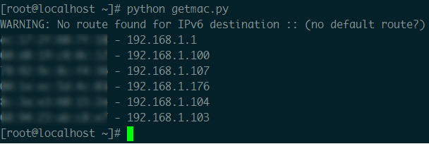 python通过scapy获取局域网所有主机mac地址示例