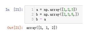 对Python 中矩阵或者数组相减的法则详解