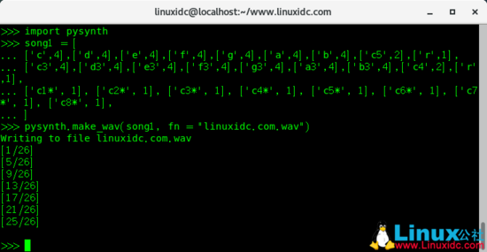 Python3使用PySynth制作音乐的方法