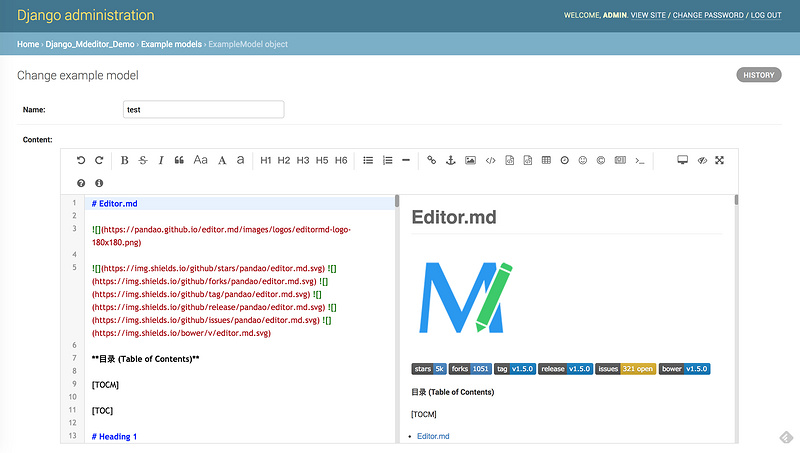 漂亮的Django Markdown富文本app插件的实现