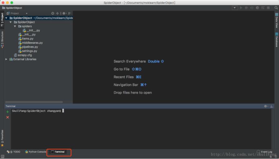 Pycharm+Scrapy安装并且初始化项目