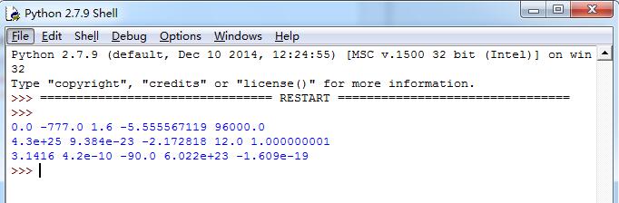 Python双精度浮点数运算并分行显示操作示例