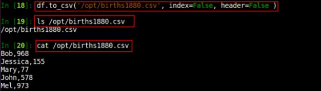 pandas.dataframe 数据写入到文件中