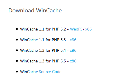解决wincache不支持64位PHP5.5/5.6的问题（提供64位wincache下载） 原创