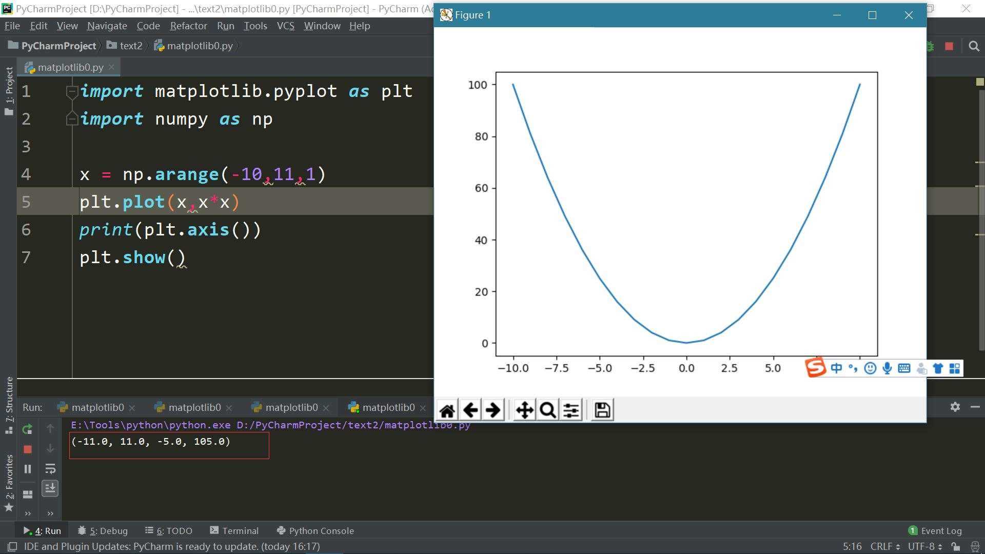 Python matplotlib学习笔记之坐标轴范围